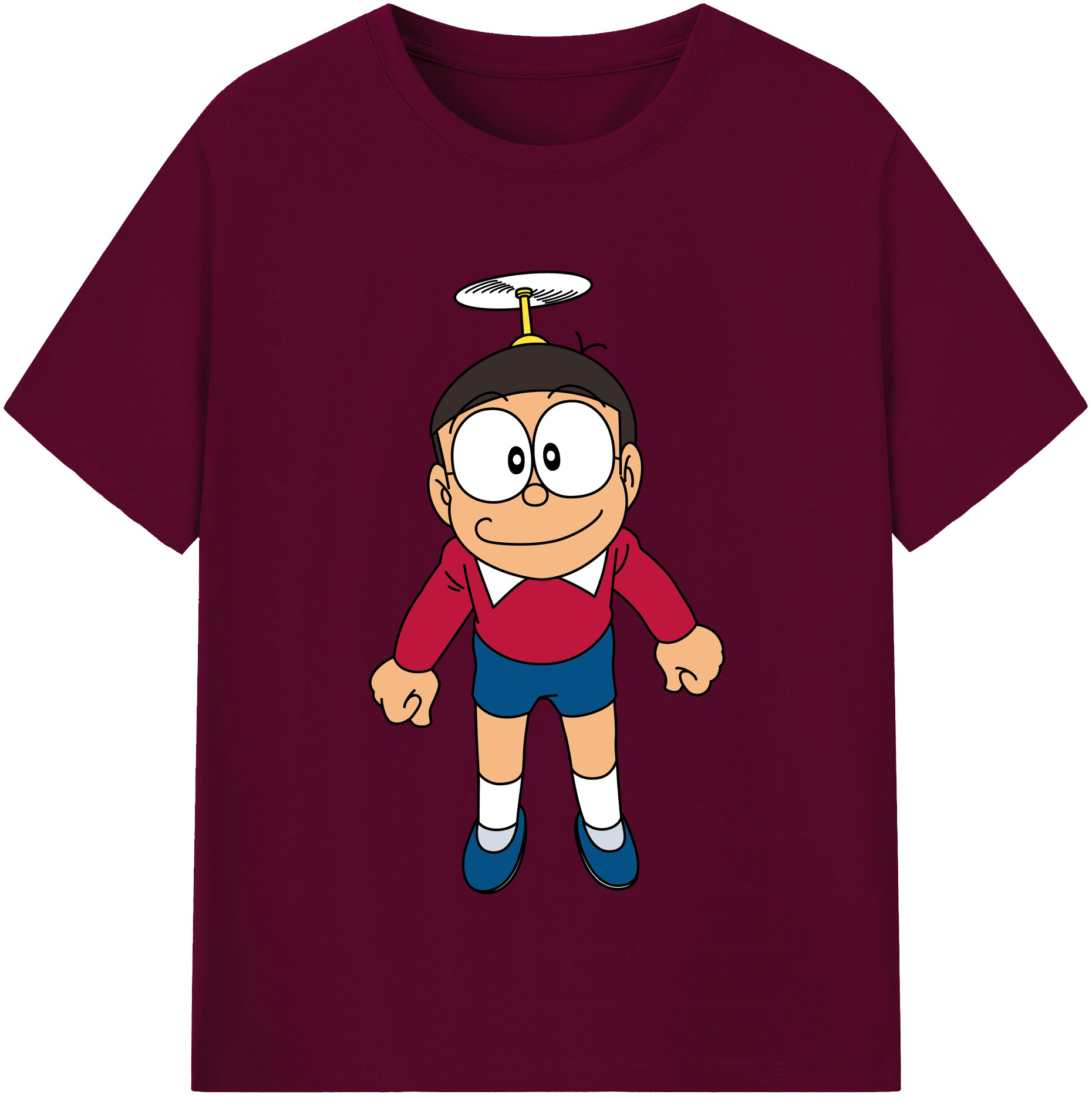 （画像用） ドラえもん 野比 のび太 Doraemon Nobita Nobi レディースカジュアルプリントTシャツ（綿100％）